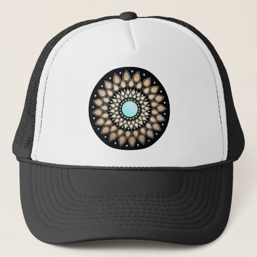 Elegant Gold  Lotus Mandala Trucker Pet (Voorkant)