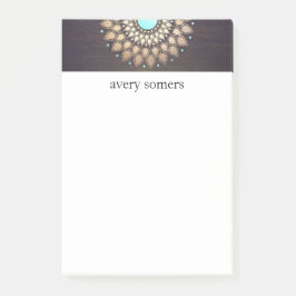 Elegant Gold  Lotus Mandala Wood Kijk uit Post-it® Notes