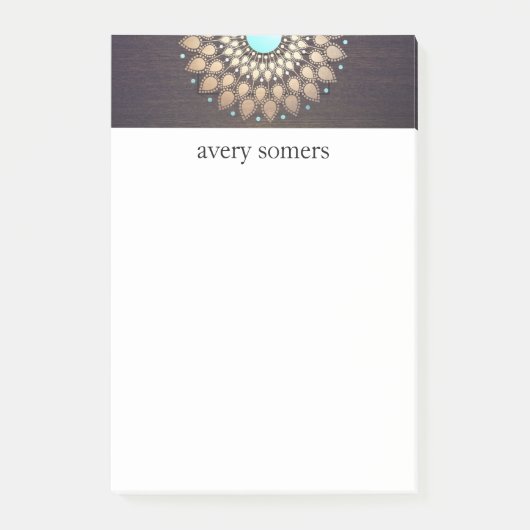 Elegant Gold  Lotus Mandala Wood Kijk uit Post-it® Notes (Voorkant)