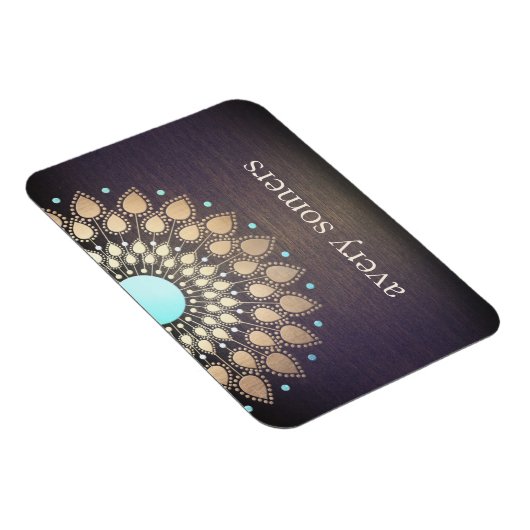 Elegant Gold  Lotus Mandala Wood Magneet (Rechterzijde)