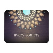 Elegant Gold  Lotus Mandala Wood Magneet (Horizontaal)