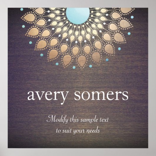 Elegant Gold  Lotus Mandala Wood Poster (Voorkant)