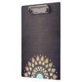 Elegant Gold Lotus Mandala Wood Yoga Instructor Klembord (Links)