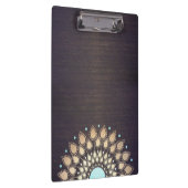 Elegant Gold Lotus Mandala Wood Yoga Instructor Klembord (Rechts)