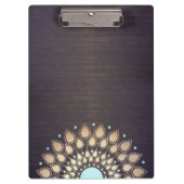 Elegant Gold Lotus Mandala Wood Yoga Instructor Klembord (Voorkant)