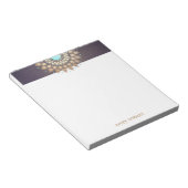 Elegant Gold Lotus Mandala Yoga Teacher Notepad Notitieblok (Schuin)