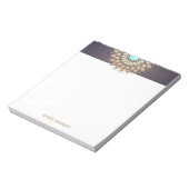 Elegant Gold Lotus Mandala Yoga Teacher Notepad Notitieblok (Linkerzijde)
