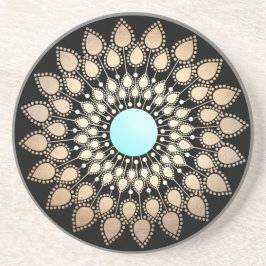 Elegant Gold  Lotus Mandala Zandsteen Onderzetter