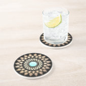 Elegant Gold  Lotus Mandala Zandsteen Onderzetter (Zijkant)