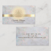 Elegant Gold Lotus Opal Yoga Instructor Visitekaartje (Voorkant / Achterkant)