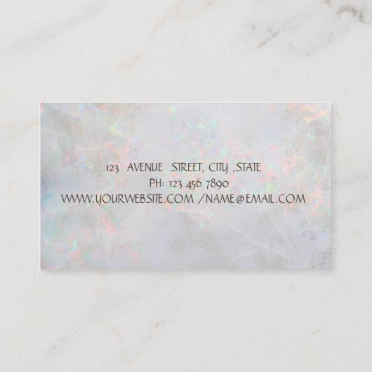 Elegant Gold Lotus Opal Yoga Instructor Visitekaartje (Achterkant)