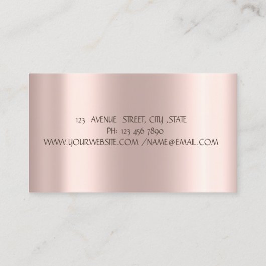 Elegant Gold Lotus Roos Gold Yoga Instructor Visitekaartje (Achterkant)