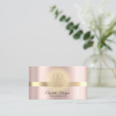 Elegant Gold Lotus Roos Gold Yoga Instructor Visitekaartje (Staand voorkant)