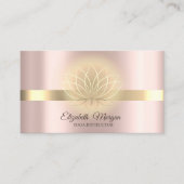 Elegant Gold Lotus Roos Gold Yoga Instructor Visitekaartje (Voorkant)