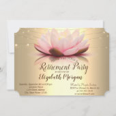 Elegant Gold Lotus String Lights Retirement Party Kaart (Voorkant)
