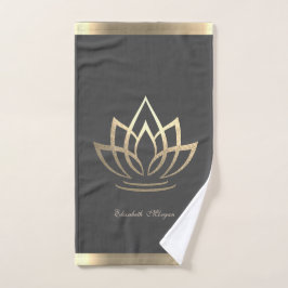 Elegant Gold Lotus, Yoga Bad Handdoek