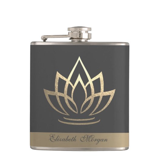 Elegant Gold Lotus, Yoga Heupfles (Voorkant)