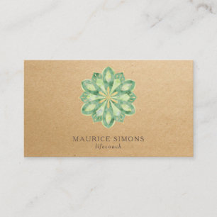 Elegant gold lotus yoga instructeur mandala busine visitekaartje