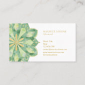 Elegant gold lotus yoga instructeur mandala busine visitekaartje (Achterkant)