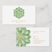 Elegant gold lotus yoga instructeur mandala busine visitekaartje (Voorkant / Achterkant)