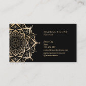 Elegant gold lotus yoga instructeur mandala visitekaartje (Achterkant)