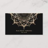 Elegant gold lotus yoga instructeur mandala visitekaartje (Voorkant)