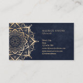 Elegant gold lotus yoga instructeur mandala visitekaartje (Achterkant)