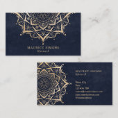 Elegant gold lotus yoga instructeur mandala visitekaartje (Voorkant / Achterkant)
