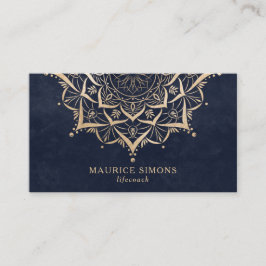 Elegant gold lotus yoga instructeur mandala visitekaartje