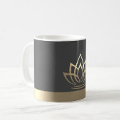 Elegant Gold Lotus, Yoga Koffiemok (Voorkant links)