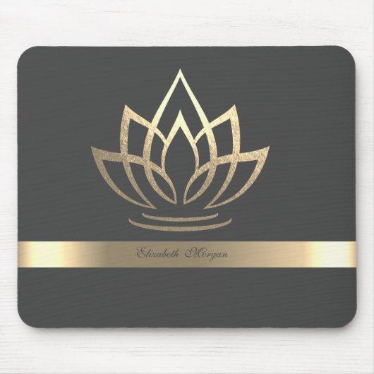 Elegant Gold Lotus, Yoga Muismat (Voorkant)