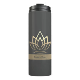 Elegant Gold Lotus, Yoga Thermosbeker