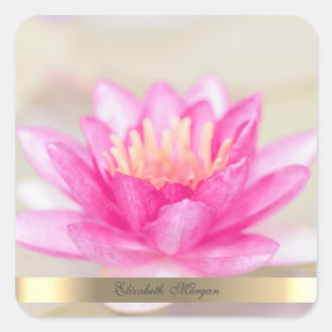 Elegant Gold, Lotus, Yoga Vierkante Sticker