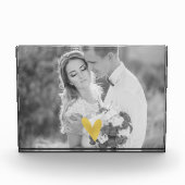Elegant Gold Love Heart Photo Block Fotoblokken (Voorkant)