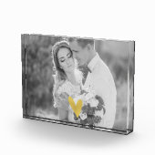 Elegant Gold Love Heart Photo Block Fotoblokken (Rechts)