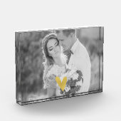Elegant Gold Love Heart Photo Block Fotoblokken (Links)