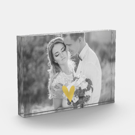 Elegant Gold Love Heart Photo Block Fotoblokken (Links)