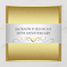 Elegant Gold Love Hearts 50th Jubileum Party