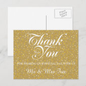 Elegant Gold Love Hearts Confetti Bedankt Briefkaart (Voorkant / Achterkant)