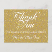 Elegant Gold Love Hearts Confetti Bedankt Briefkaart (Voorkant)