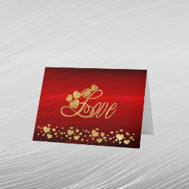 Elegant Gold Love Hearts Script Valentijn Feestdagen Kaart