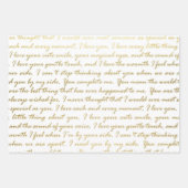 Elegant Gold Love Modern Script Typography Weddens Inpakpapier Vel (Voorkant 2)