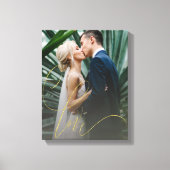 Elegant Gold Love Script Weduwen Canvas Afdruk (Voorkant)