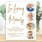 Elegant Gold Loving Memory Foto Weddenschap Memori Poster