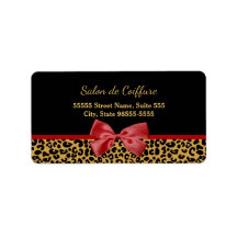 Elegant Gold-luipaard afdrukken met Red Bow Hair S