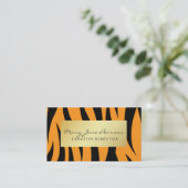 Elegant Gold Luxe gele en zwarte tijgerstripes Visitekaartje (Staand voorkant)