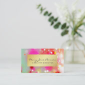 Elegant Gold Luxe roze witte groene Waterverf Visitekaartje (Staand voorkant)