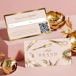 Elegant Gold Luxury Beauty Salon Business Brand Afsprakenkaartje