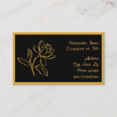 Elegant Gold Magnolia Flower Black BG Chic Visitekaartje (Voorkant)