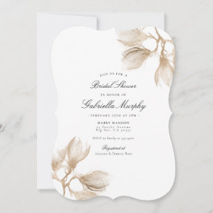 Elegant Gold Magnolia Vrijgezellenfeest Kaart